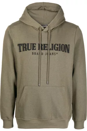 True Religion Men Sweatshirts - Logo-embroidered cotton-blend hoodie