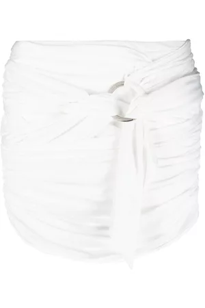 The Attico Drape-detailed thigh-length skirt