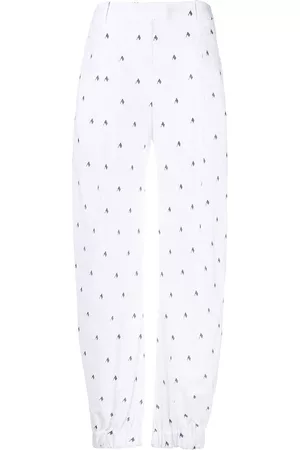 The Attico Rey logo-print wide-leg trousers