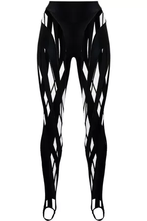 MUGLER Sheer-panelled leggings