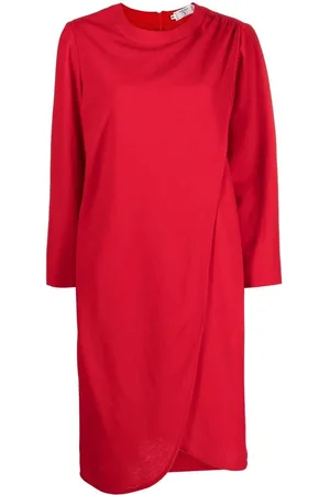 VALENTINO GARAVANI 1980s draped-detailing shift dress