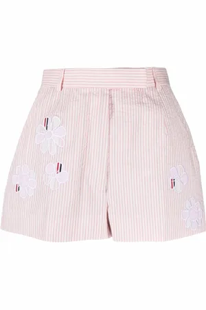 Thom Browne Floral embroidered striped shorts