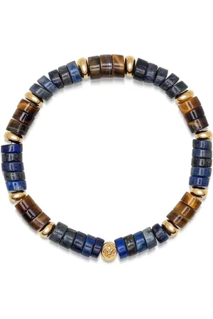 Nialaya Men Bracelets - Heishi beaded gemstone bracelet