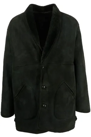 Burberry 2000s buttoned sheepskin coat