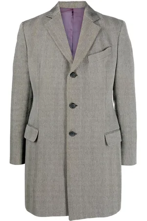 Gianfranco Ferré Men Coats - 1990s thigh-length herringbone coat