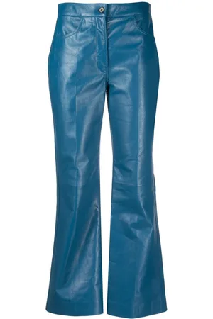 Jil Sander Kick-flare cropped leather trousers