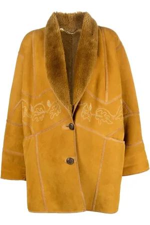 A.N.G.E.L.O. Vintage Cult Women Coats - 1980s leaf-embroidery shearling coat