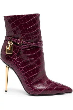 Tom Ford Padlock crocodile-embossed ankle boots