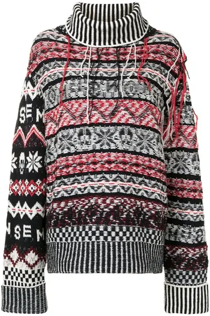 MONSE Intarsia rollneck jumper