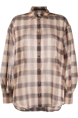 Rokh Check-print oversized shirt