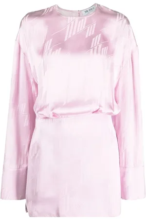The Attico Logo-jacquard satin dress