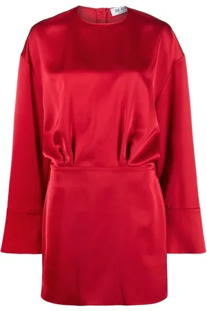 The Attico Long-sleeve satin dress