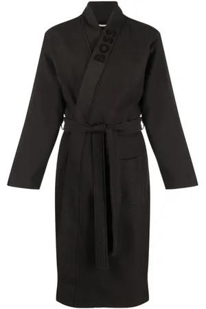 HUGO BOSS 3D-logo waffle-effect robe