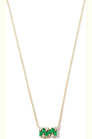 Suzanne Kalan 18kt yellow gold emerald necklace