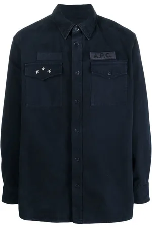 A.P.C. Logo-patch shirt jacket