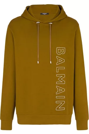 Balmain Logo-embossed organic-cotton hoodie
