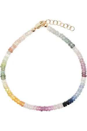 Roxanne First 9kt yellow gold rainbow sapphire beaded bracelet