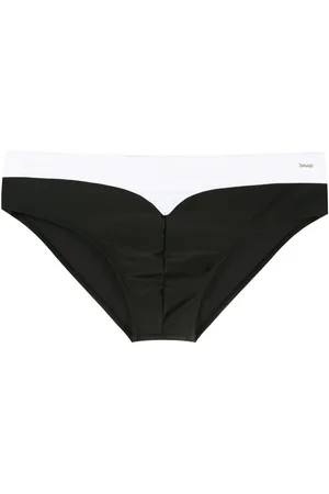 AMIR SLAMA Two-tone slip-on swim trunks