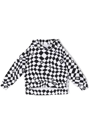 Maison Margiela Chequered logo-print cotton hoodie