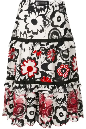 AMIR SLAMA Floral-print tiered skirt