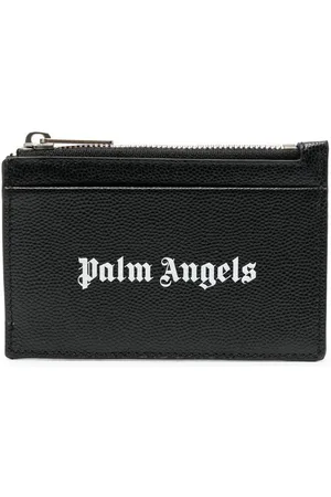 Palm Angels Gothic logo-print zipped cardholder