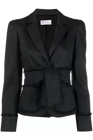 VALENTINO GARAVANI 2000s lace-trimmed belted jacket