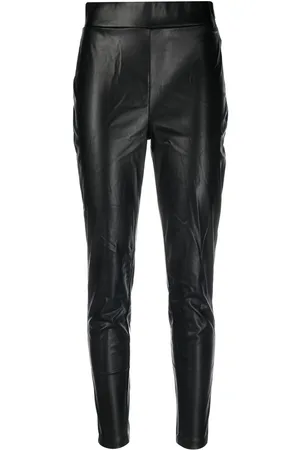 DKNY Slim-cut faux leather trousers