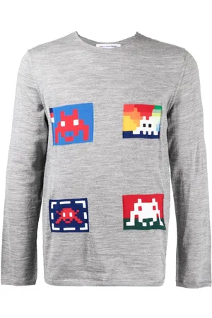 Comme des Garçons Graphic-print fine-knit jumper