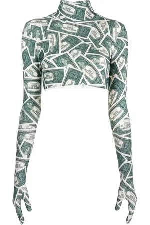 Vetements Money-print crop top