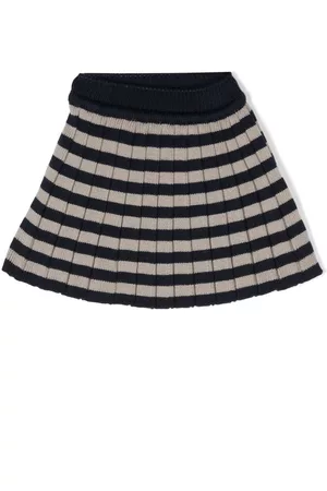LITTLE BEAR Girls Printed Skirts - Stripe-print pleated skirt