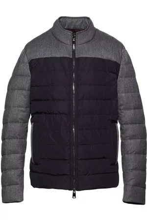 Norwegian Wool Colour-block padded jacket