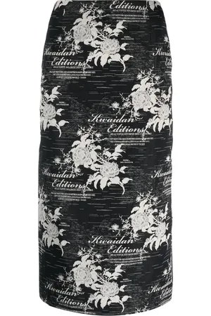 Kwaidan Editions Floral logo-print pencil skirt