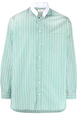 MACKINTOSH Collarless striped shirt