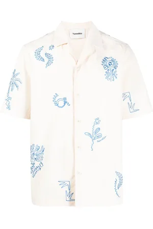 Nanushka Bodil embroidered short-sleeve shirt