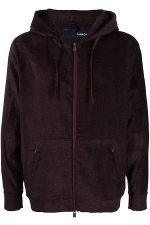 LARDINI Zip-up drawstring hoodie