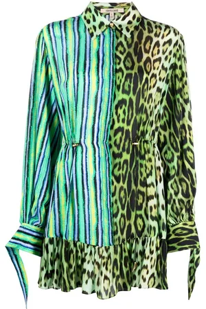 Roberto Cavalli Mix-print shirt dress