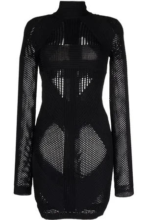 Balmain Perforated-knit detail dress