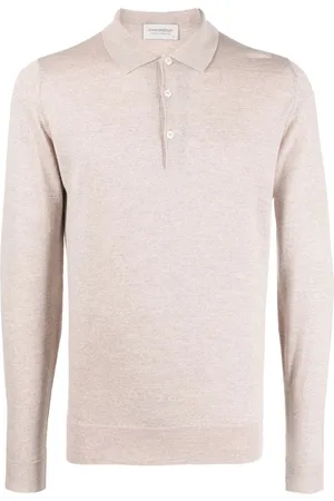 JOHN SMEDLEY Long-sleeved knitted polo jumper