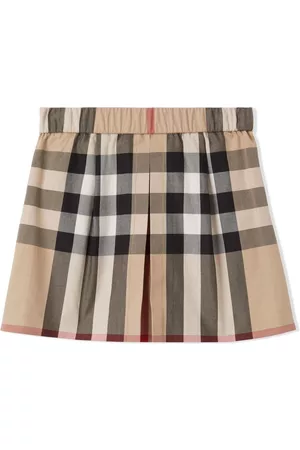Burberry Checked pleated cotton skirt