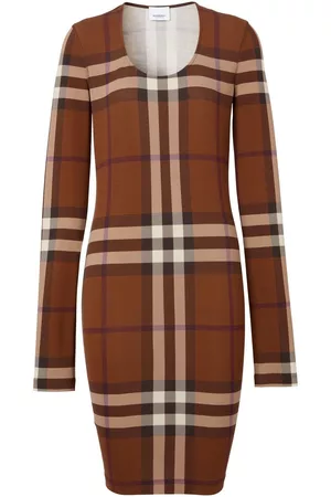 Burberry Exaggerated-Check jersey dress