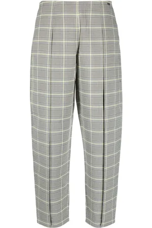 Armani Exchange Check-pattern slim-cut trousers