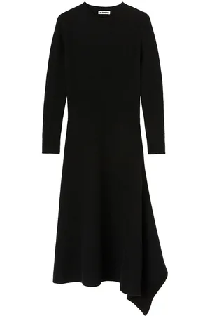 Jil Sander Wool asymmetric midi-dress