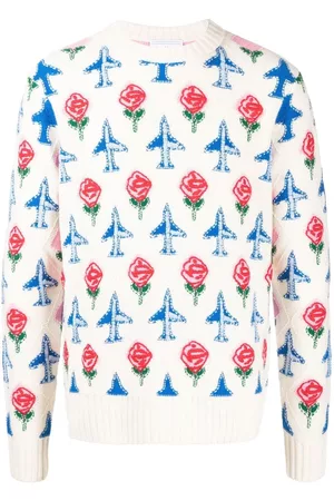 Casablanca Intarsia-knit crew neck jumper