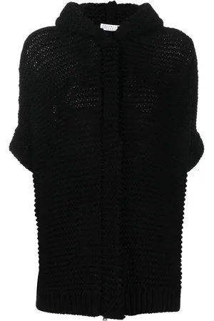 Brunello Cucinelli Chunky-knit short-sleeve hoodie