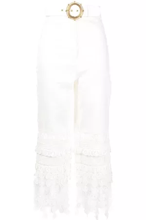 ZIMMERMANN High-waisted embroidered-design trousers