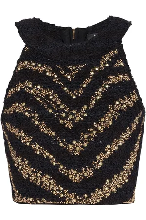 Balmain Sequin-embellished knitted top