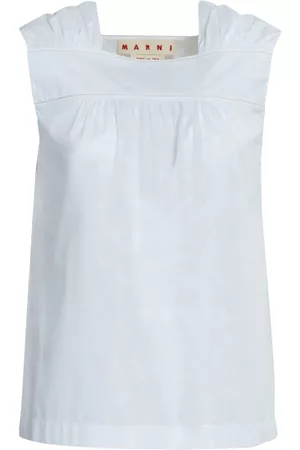 Marni Ruched sleeveless cotton top