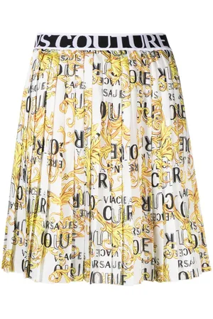VERSACE Baroque-print pleated skirt