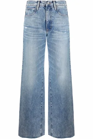 SLVRLAKE Grace frayed wide-leg jeans