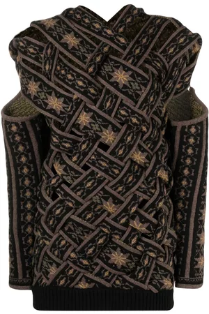 Y / PROJECT Pattern-intarsia knit cut-out jumper